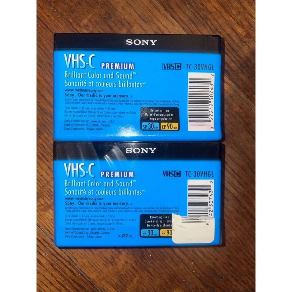 Sony VHS-C‎ 30 min Camcorder Video Cassette Tapes 2-Pack NEW Sealed